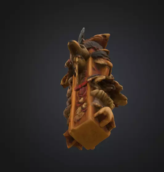 Vertical Native American medicine totem with Animal Low-poly 3D model_12