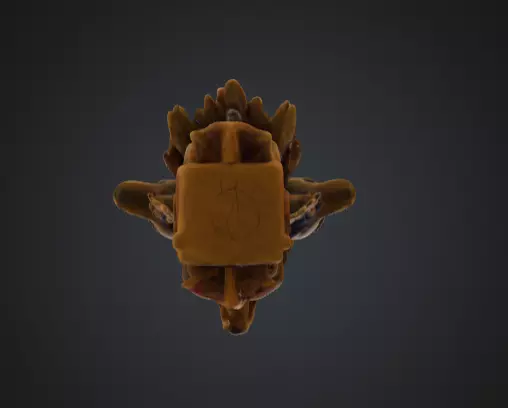 Vertical Native American medicine totem with Animal Low-poly 3D model_14