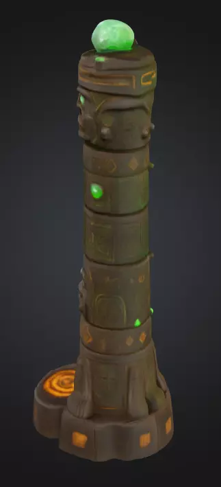 Emerald Totem Low-poly 3D model_6