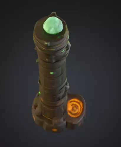Emerald Totem Low-poly 3D model_13
