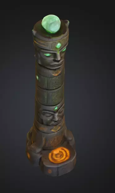 Emerald Totem Low-poly 3D model_12