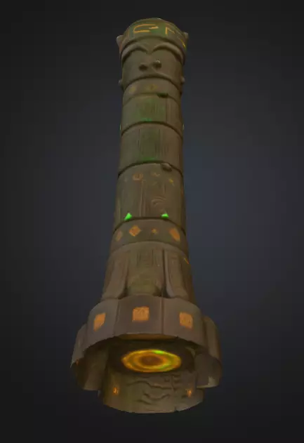 Emerald Totem Low-poly 3D model_9