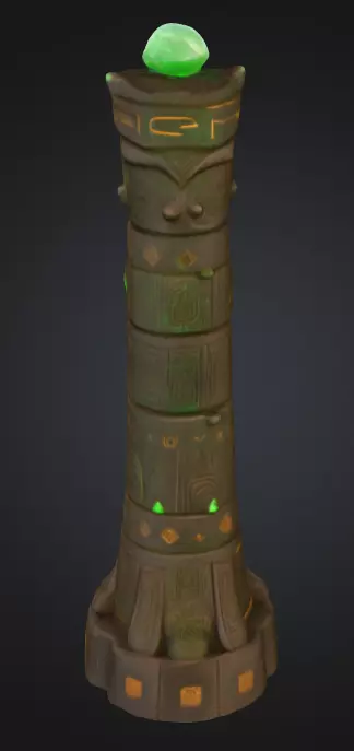 Emerald Totem Low-poly 3D model_5