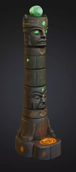 Emerald Totem Low-poly 3D model_2