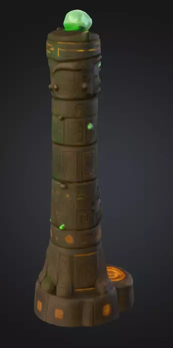 Emerald Totem Low-poly 3D model_4