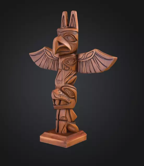 Totem Guardian Low-poly 3D model_0