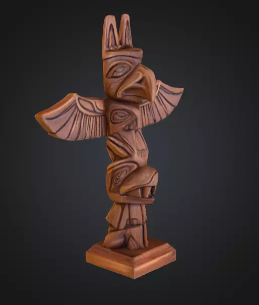 Totem Guardian Low-poly 3D model_2