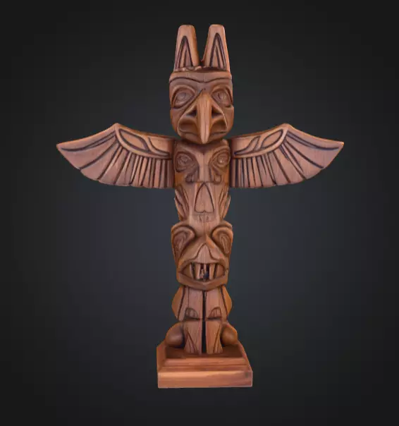 Totem Guardian Low-poly 3D model_1
