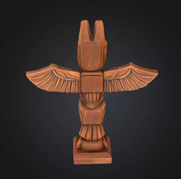 Totem Guardian Low-poly 3D model_5