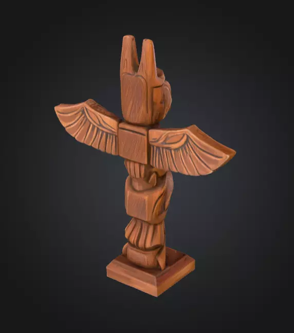 Totem Guardian Low-poly 3D model_4