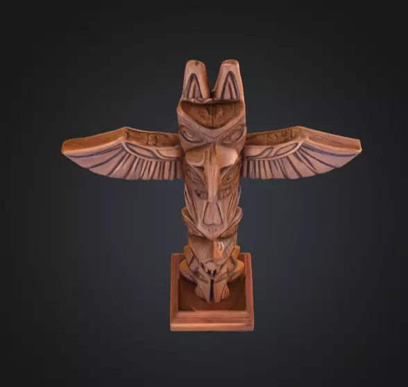 Totem Guardian Low-poly 3D model_9