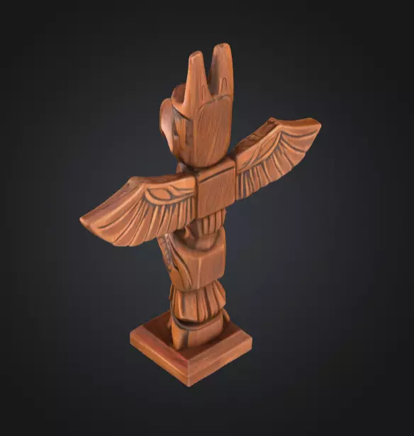 Totem Guardian Low-poly 3D model_6