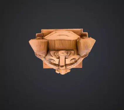 Mystical Faces Totem Low-poly 3D model_8