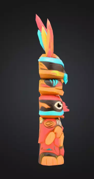 Colorful Festival Totem Low-poly 3D model_3