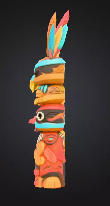 Colorful Festival Totem Low-poly 3D model_7