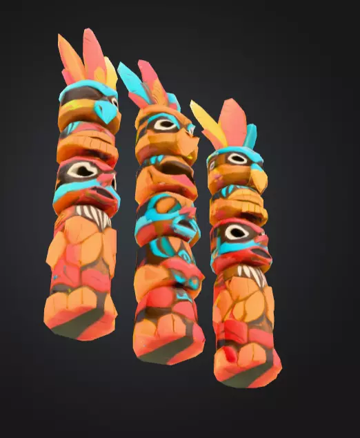 Colorful Festival Totem Low-poly 3D model_10