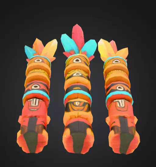Colorful Festival Totem Low-poly 3D model_11