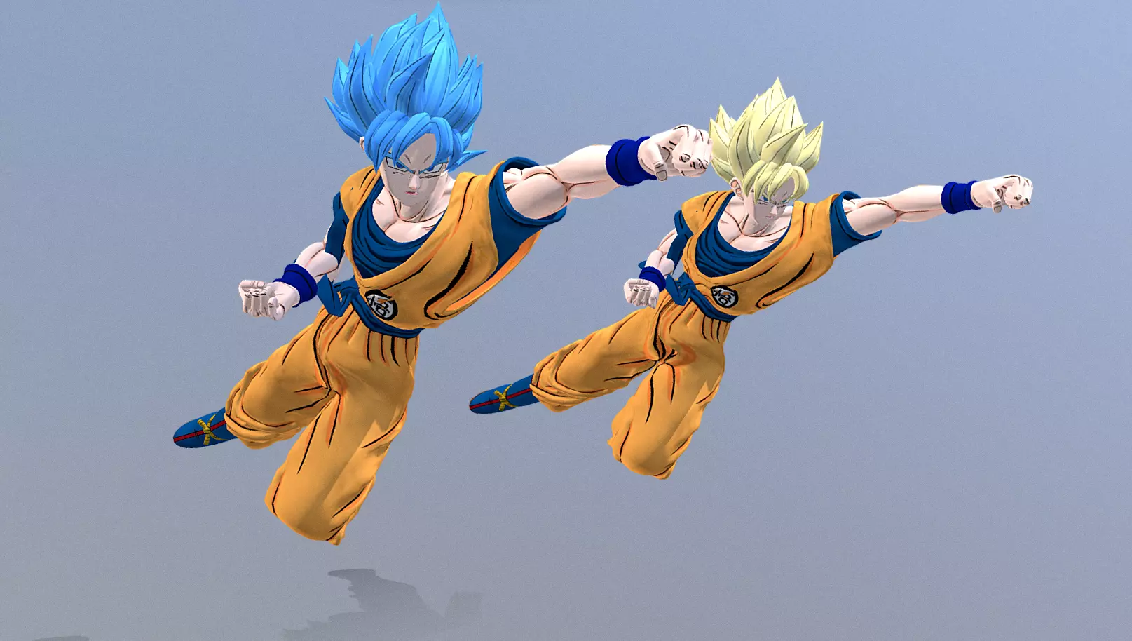 Goku Blue Yellow Super Sayan FBX 3D model_2