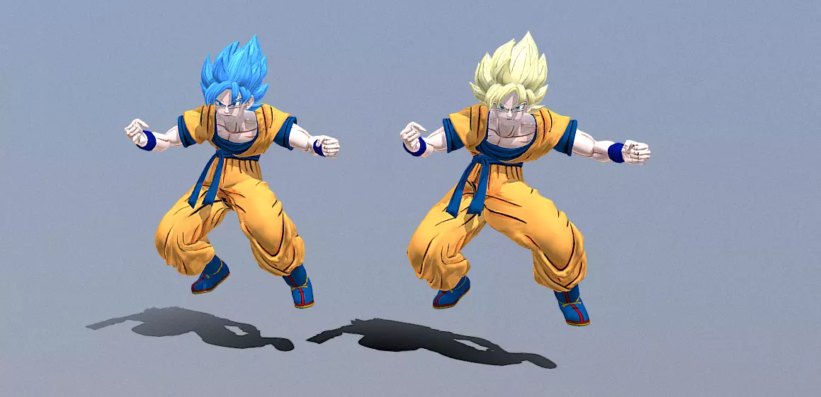 Goku Blue Yellow Super Sayan FBX 3D model_1