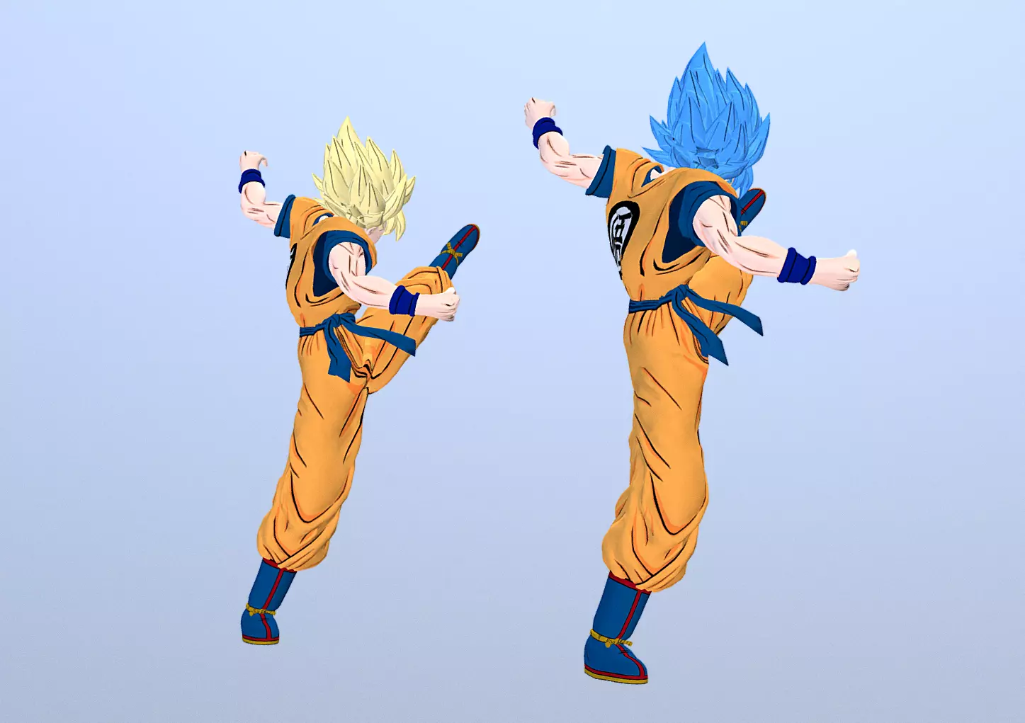 Goku Blue Yellow Super Sayan FBX 3D model_0
