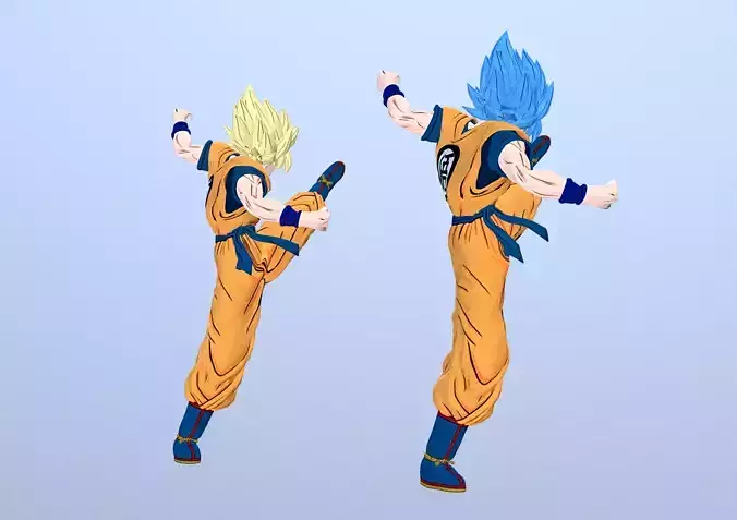 Goku Blue Yellow Super Sayan FBX 3D model