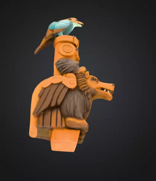 Totem Wilka Ptaka Low-poly 3D model_15