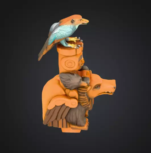 Totem Wilka Ptaka Low-poly 3D model_8