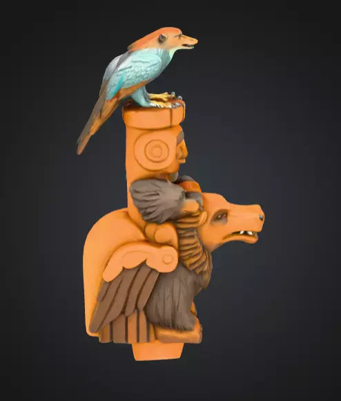 Totem Wilka Ptaka Low-poly 3D model_7