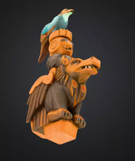 Totem Wilka Ptaka Low-poly 3D model_14