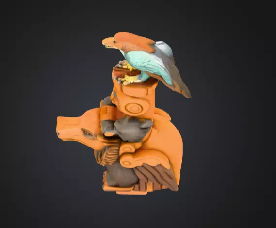 Totem Wilka Ptaka Low-poly 3D model_10