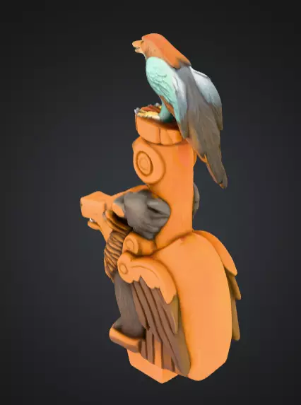 Totem Wilka Ptaka Low-poly 3D model_4