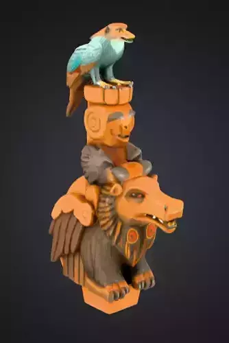 Totem Wilka Ptaka Low-poly 3D model