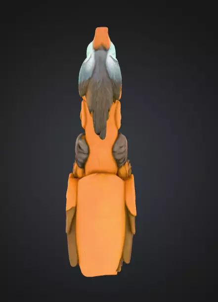 Totem Wilka Ptaka Low-poly 3D model_5
