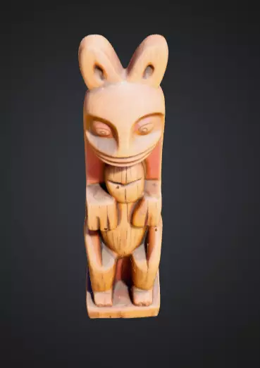 wooden totem pole statue Low-poly 3D model_8