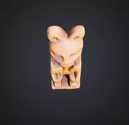 wooden totem pole statue Low-poly 3D model_12