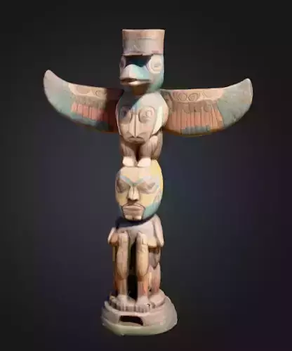Totem Spirit Sculpture Low-poly 3D model