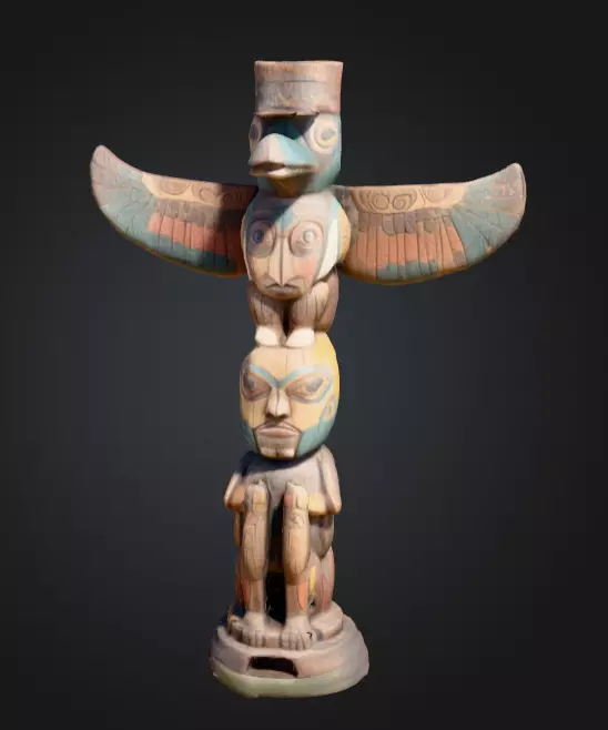 Totem Spirit Sculpture Low-poly 3D model_0