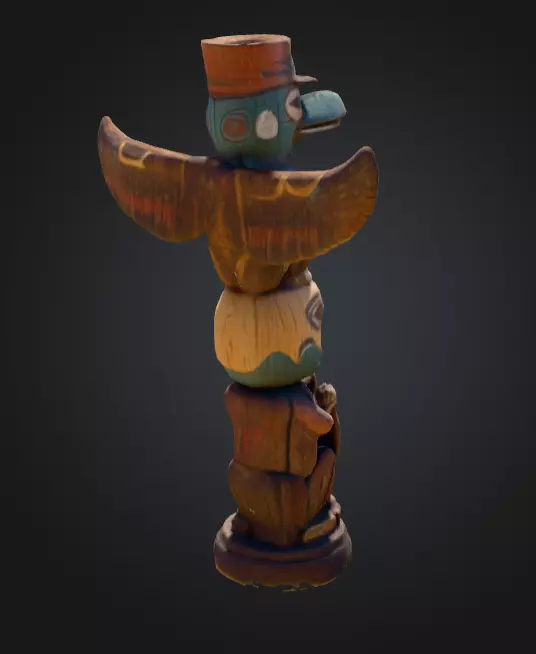 Totem Spirit Sculpture Low-poly 3D model_4