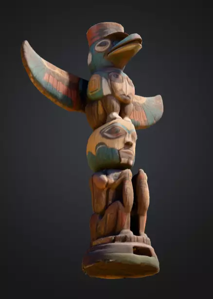 Totem Spirit Sculpture Low-poly 3D model_10