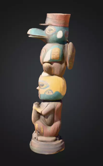 Totem Spirit Sculpture Low-poly 3D model_7