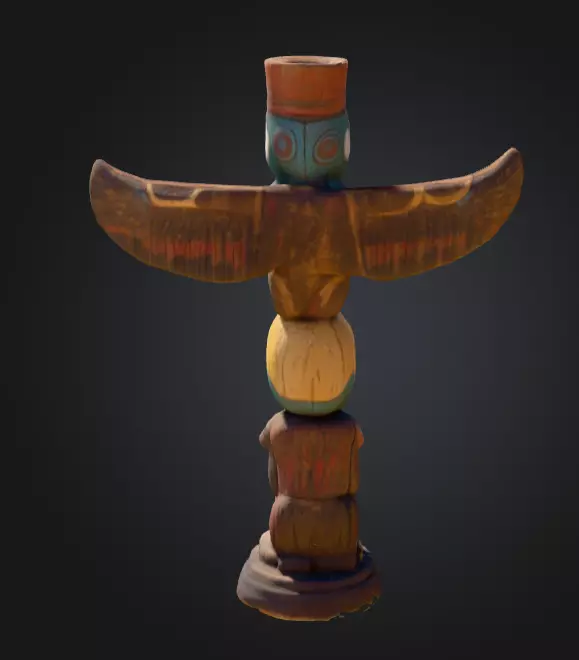 Totem Spirit Sculpture Low-poly 3D model_5