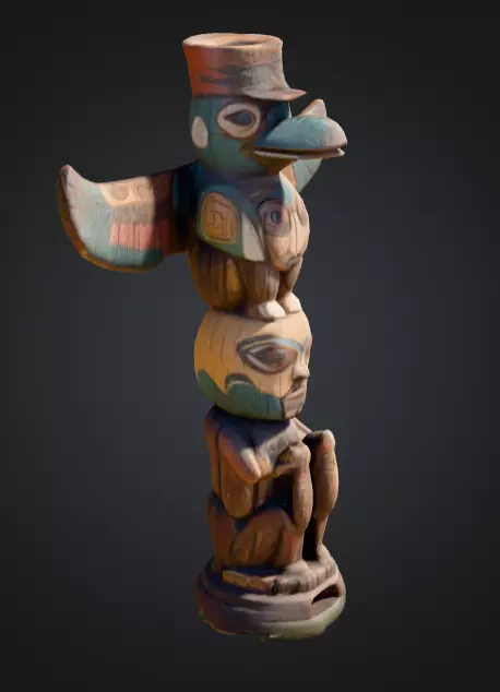 Totem Spirit Sculpture Low-poly 3D model_2