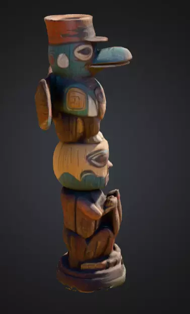 Totem Spirit Sculpture Low-poly 3D model_3
