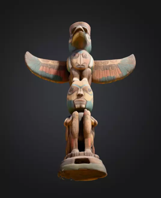 Totem Spirit Sculpture Low-poly 3D model_9