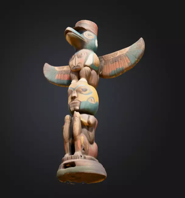 Totem Spirit Sculpture Low-poly 3D model_8