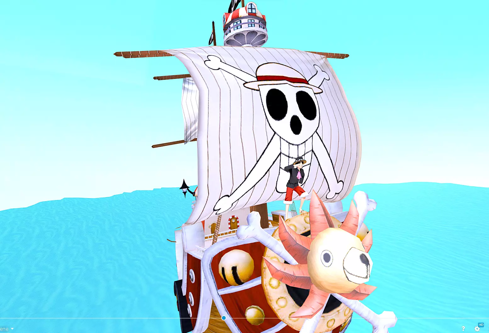 One Piece Captain Luffy Crew journey Ocean FBX 3D model_1