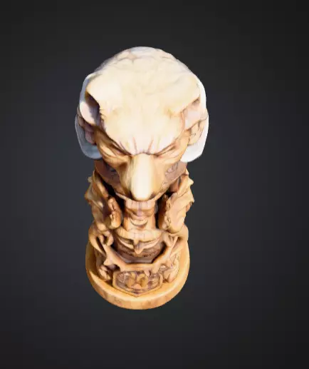Viking Totem Wood Low-poly 3D model_14