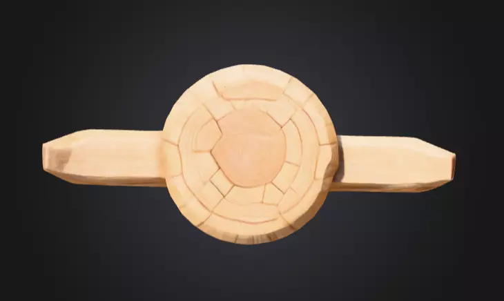 Wooden Bull Totem Low-poly 3D model_14