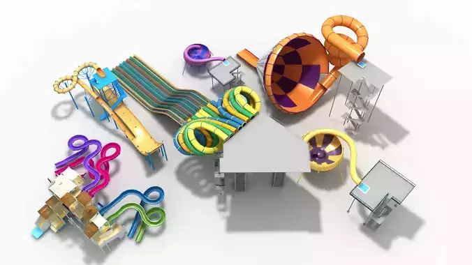 Water park large slide combination