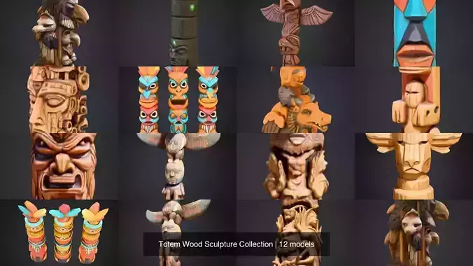 Totem Wood Sculpture Collection 